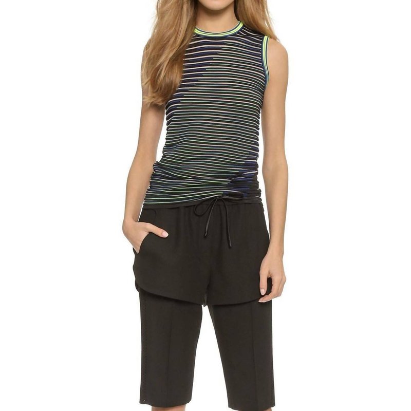 Shop Alexander Wang Twisted Graphic Stripe Tank Top In Blue