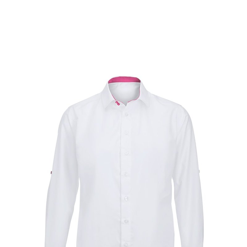 Alexandra Mens Roll Sleeve Hospitality Work Shirt (white/ Pink)