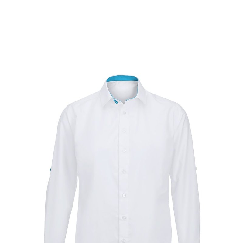 Alexandra Mens Roll Sleeve Hospitality Work Shirt In White