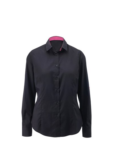 Alexandra Alexandra Womens/Ladies Roll Sleeve Hospitality Work Shirt (Black/ Pink) product