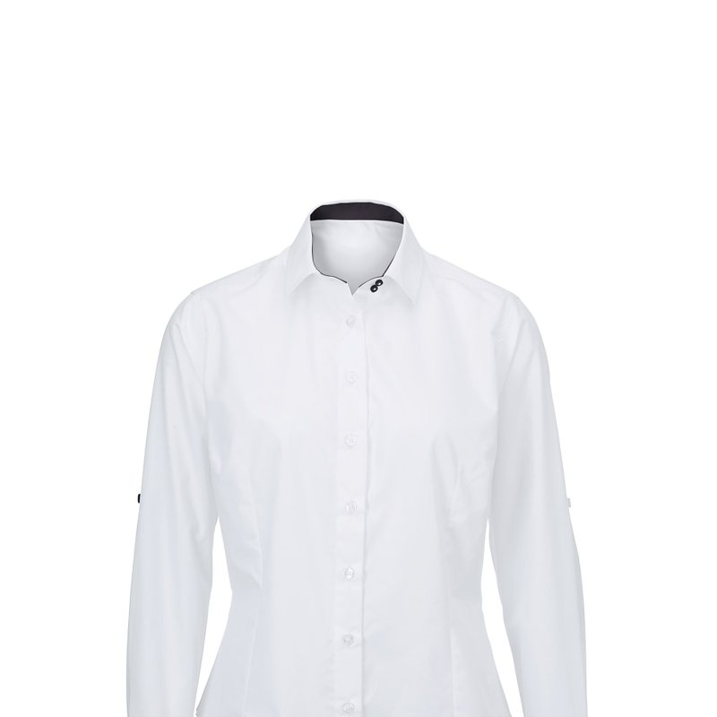 Alexandra Womens/ladies Roll Sleeve Hospitality Work Shirt (white/ Black)