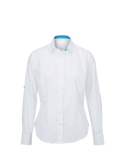 Alexandra Alexandra Womens/Ladies Roll Sleeve Hospitality Work Shirt (White/ Peacock) product
