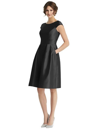 Alfred Sung Cap Sleeve Pleated Cocktail Dress With Pockets - D766 product