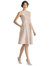 High-Neck Satin Cocktail Dress with Pockets - D769 - Cameo