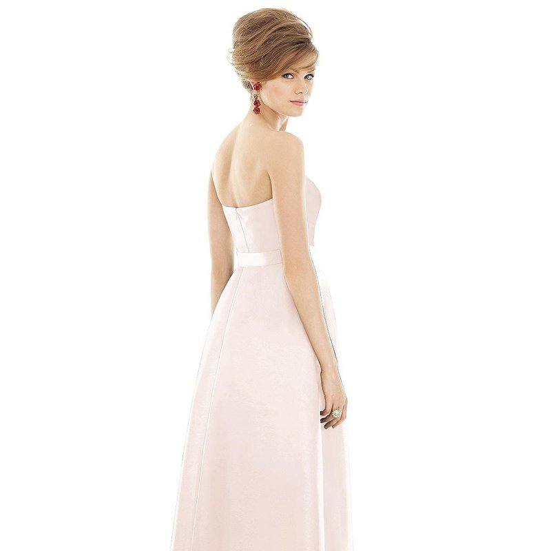 Shop Alfred Sung Strapless Pleated Skirt Maxi Dress With Pockets In Pink
