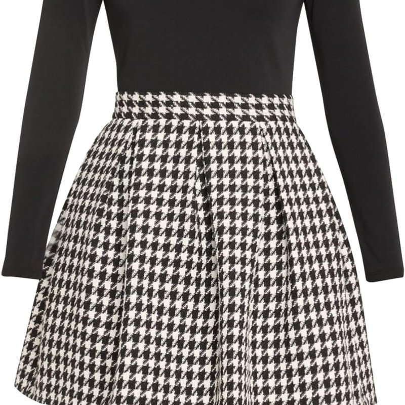 Alice And Olivia Women Chara Long Sleeve Pleated Dress In Black