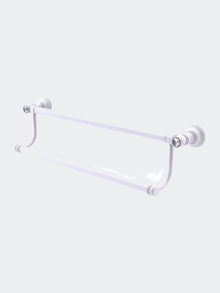 Carolina Crystal Collection 18" Double Towel Bar - Matte White