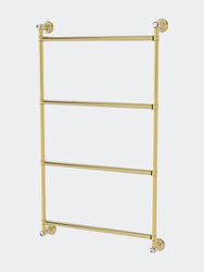 Carolina Crystal Collection 4 Tier 24" Ladder Towel Bar - Unlacquered Brass