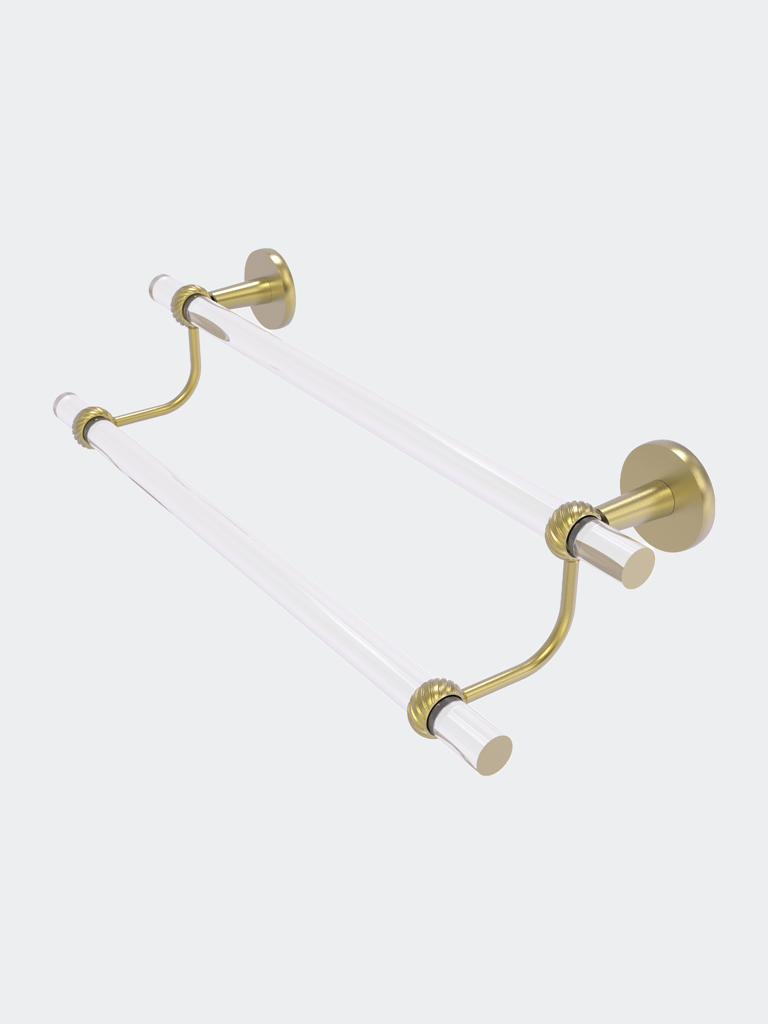 Clearview Collection 18" Double Towel Bar With Twisted Accents - Satin Brass
