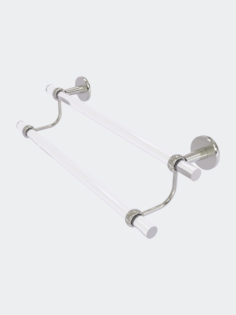 Clearview Collection 18" Double Towel Bar With Twisted Accents - Satin Nickel
