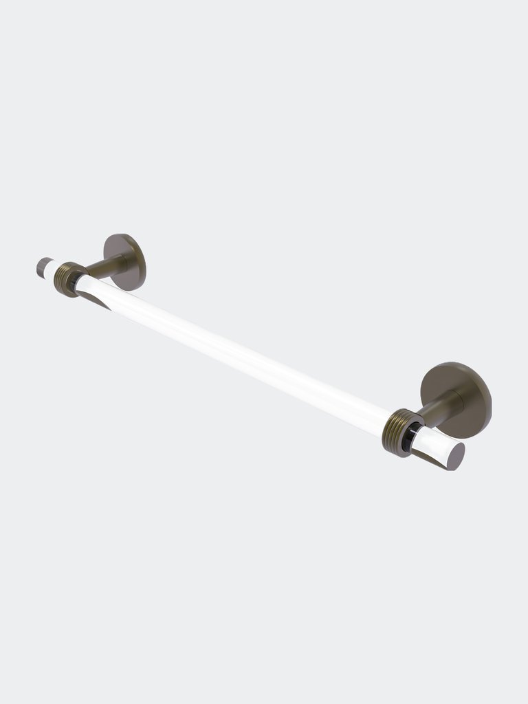 Clearview Collection 36 Inch Towel Bar With Grooved Accents - Antique Brass