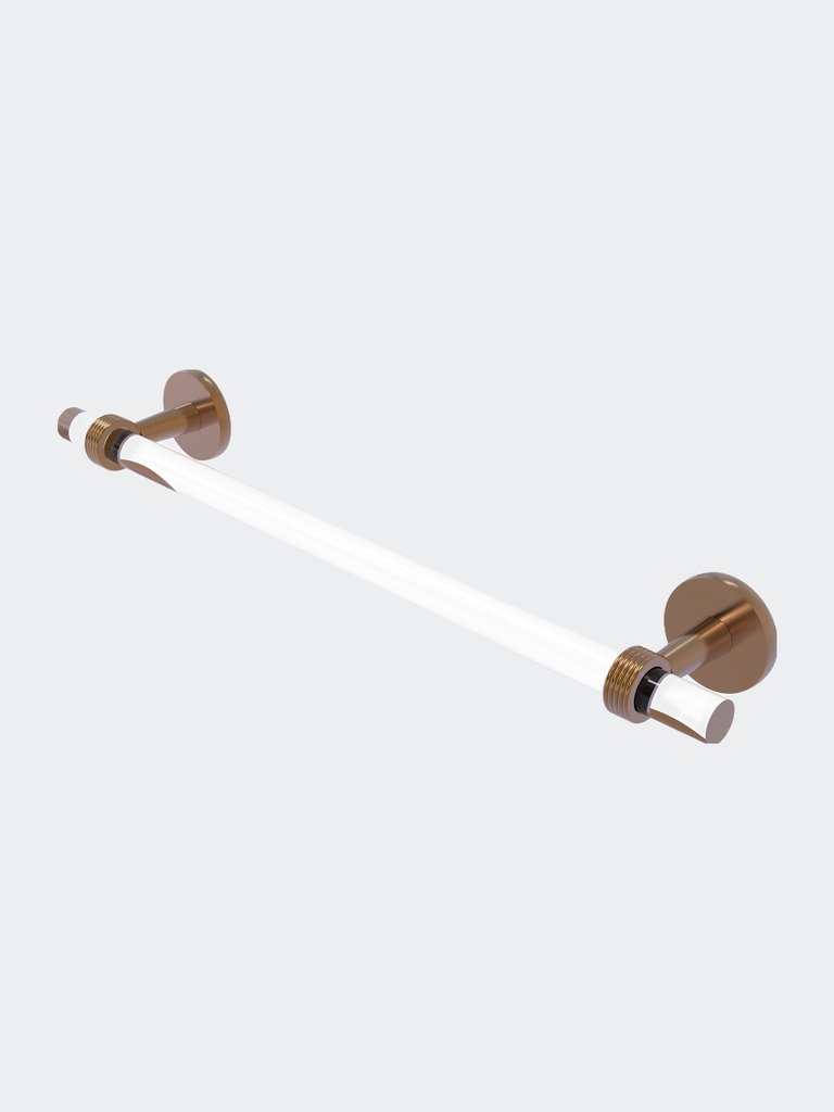 Clearview Collection 36 Inch Towel Bar With Grooved Accents - Brushed Bronze