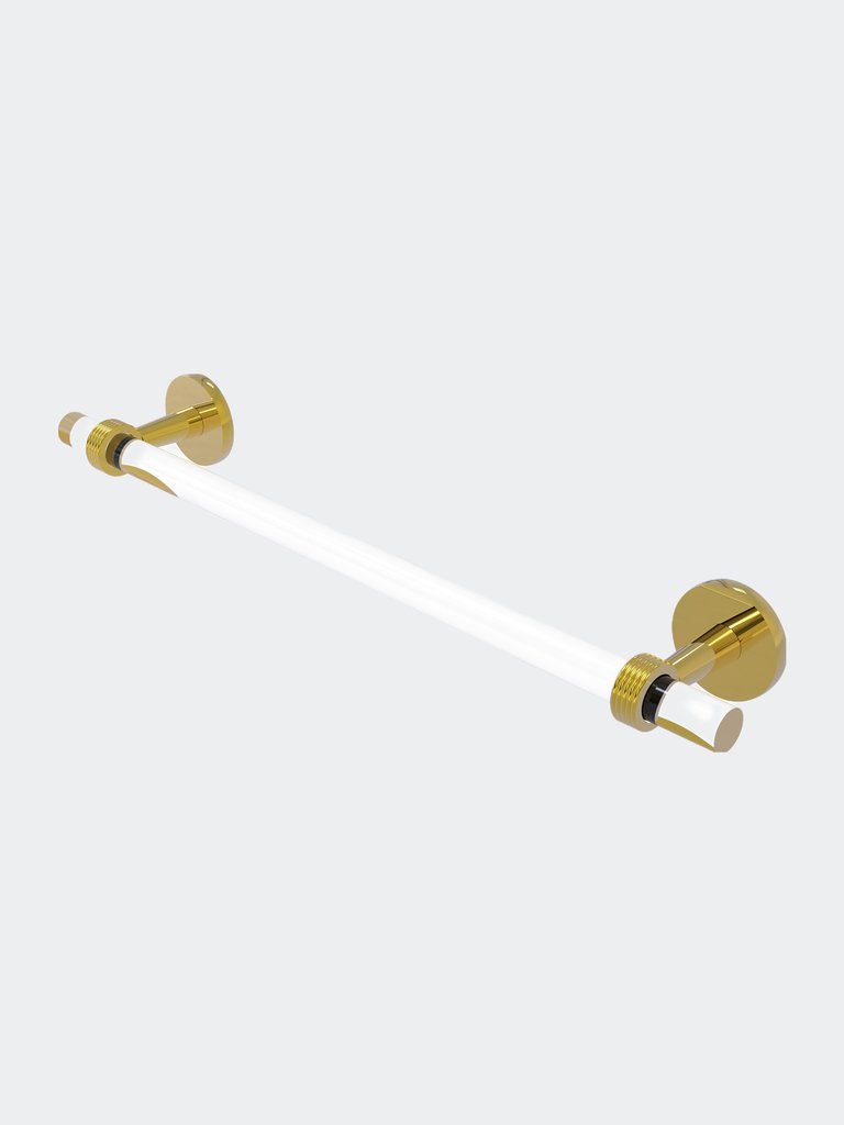Clearview Collection 36 Inch Towel Bar With Grooved Accents - Polished Brass
