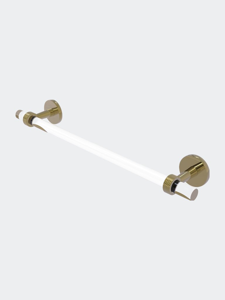 Clearview Collection 36 Inch Towel Bar With Grooved Accents - Unlacquered Brass