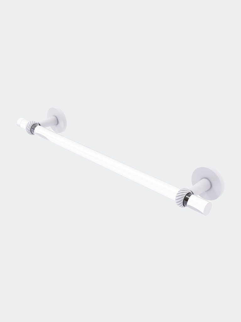Clearview Collection 36" Towel Bar With Twisted Accents - Matte White