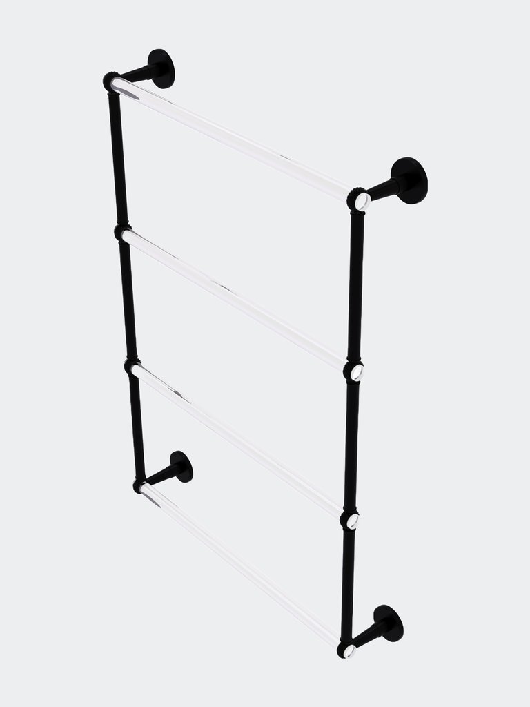Clearview Collection 4 Tier 24" Ladder Towel Bar with Twisted Accents - Matte Black