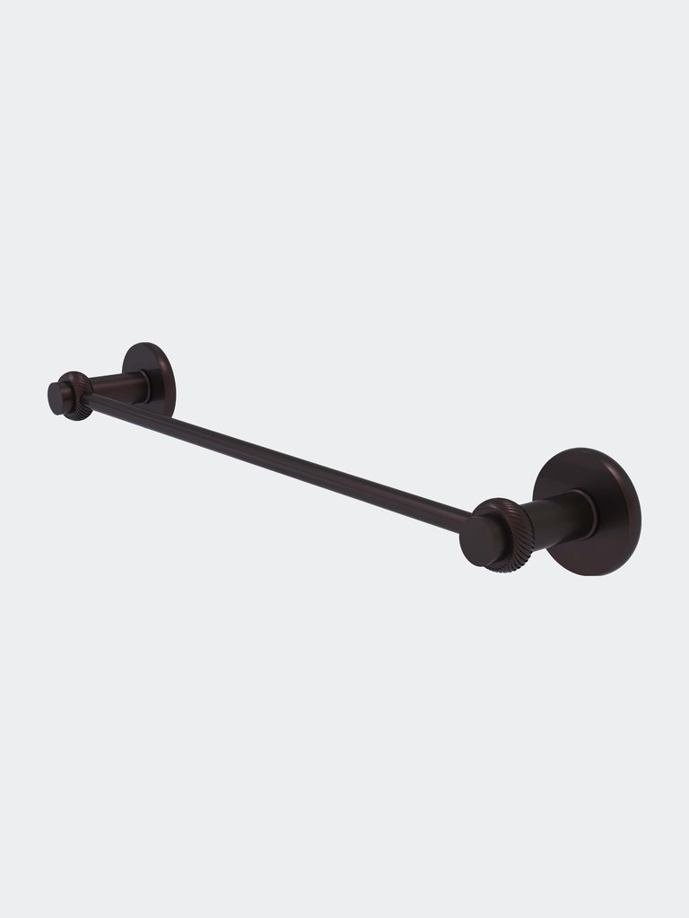 Mercury Collection 18" Towel Bar With Twist Accent - Antique Bronze