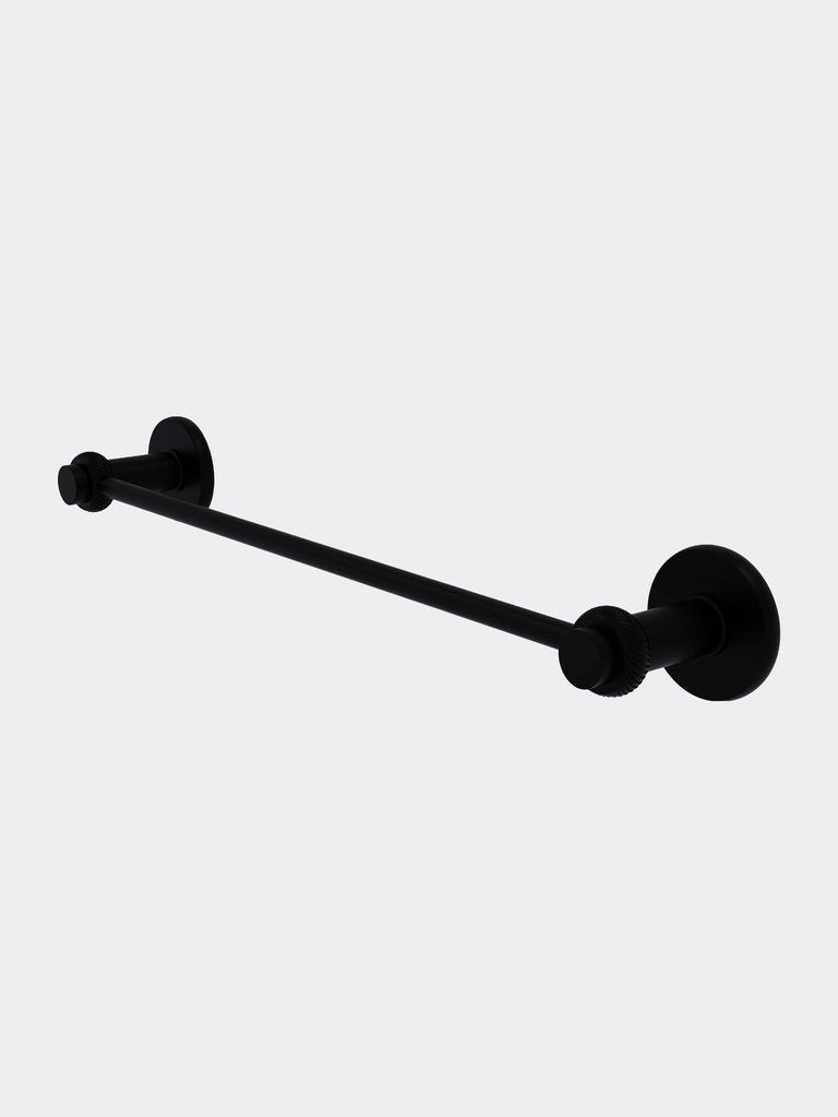 Mercury Collection 18" Towel Bar With Twist Accent - Matte Black