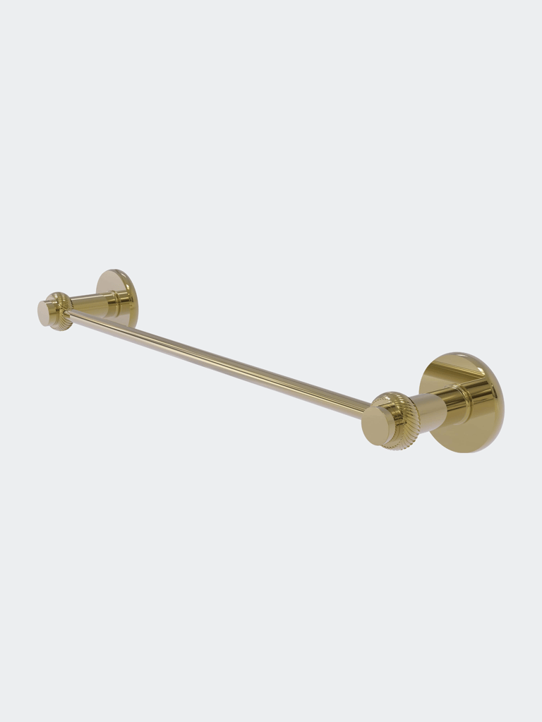 Mercury Collection 18" Towel Bar With Twist Accent - Unlacquered Brass