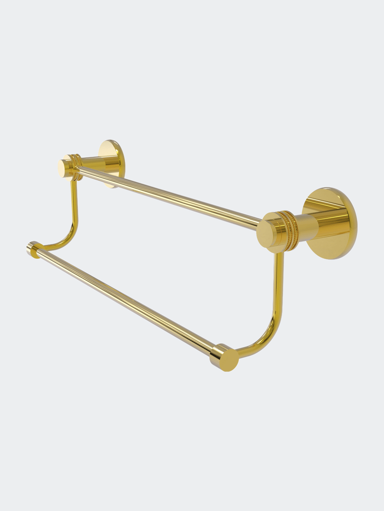 Mercury Collection 30" Double Towel Bar With Dotted Accents - Polished Brass