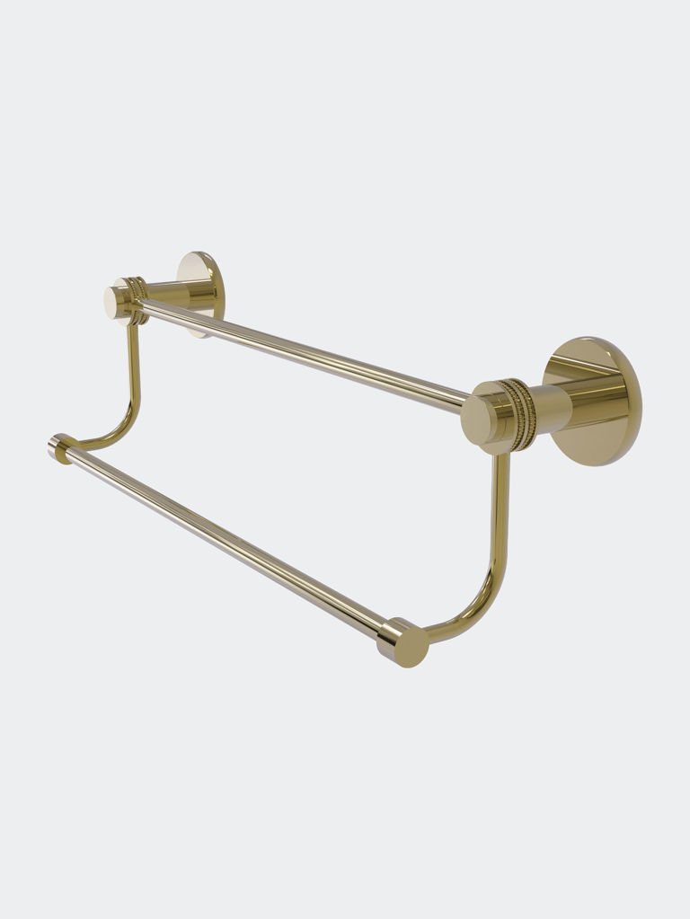 Mercury Collection 30" Double Towel Bar With Dotted Accents - Unlacquered Brass