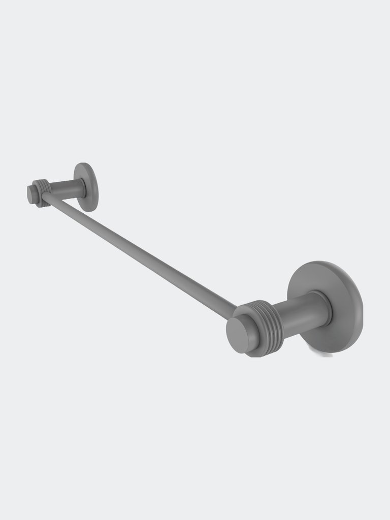 Mercury Collection 30" Towel Bar with Grooved Accent - Matte Gray