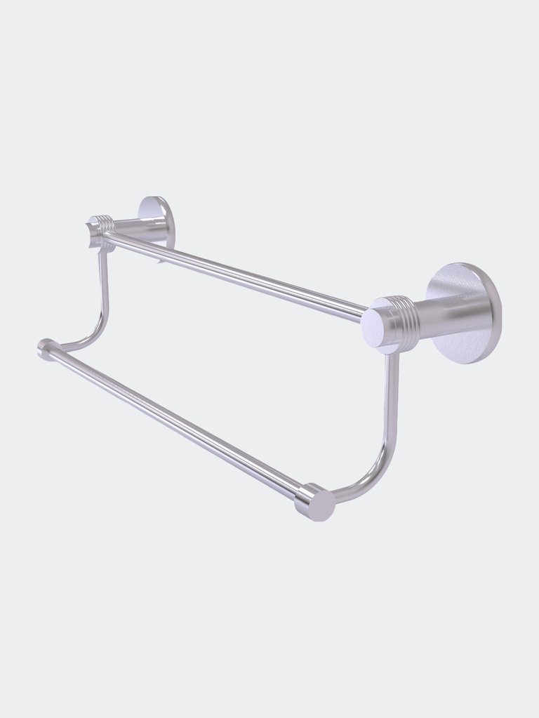 Mercury Collection 36" Double Towel Bar With Grooved Accents - Satin Chrome