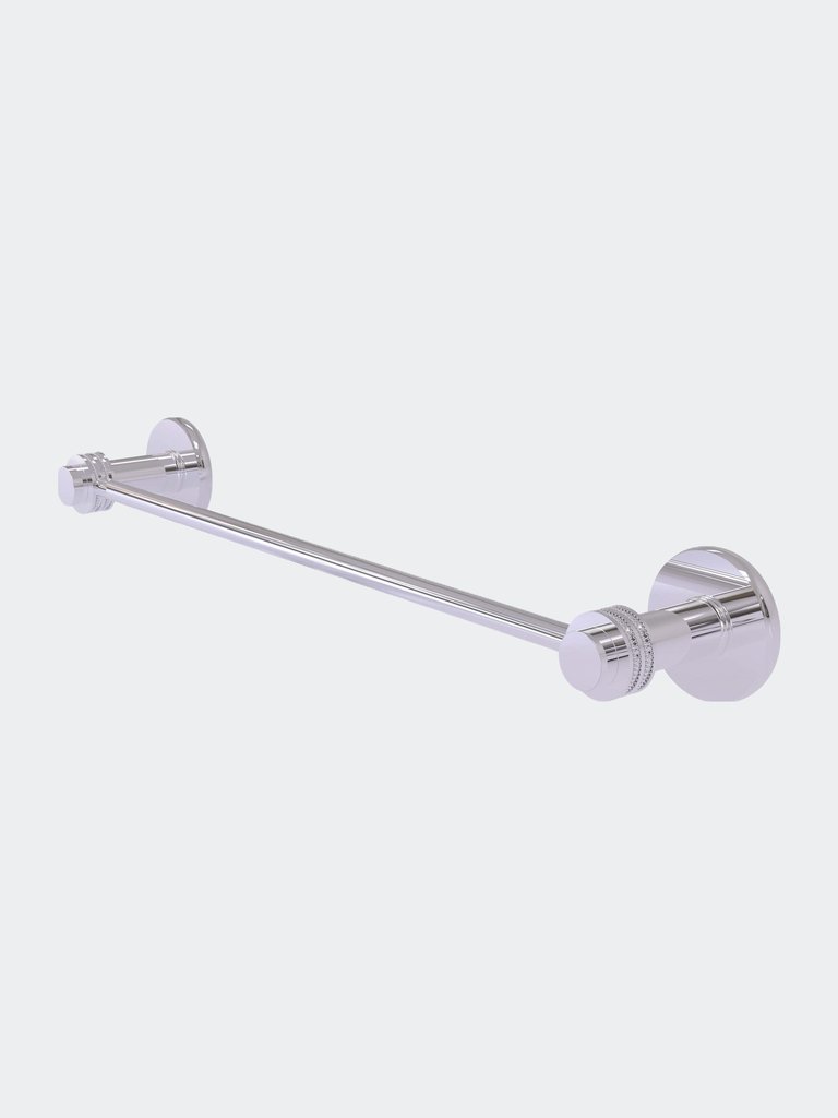 Mercury Collection 36" Towel Bar With Dotted Accent - Polished Chrome