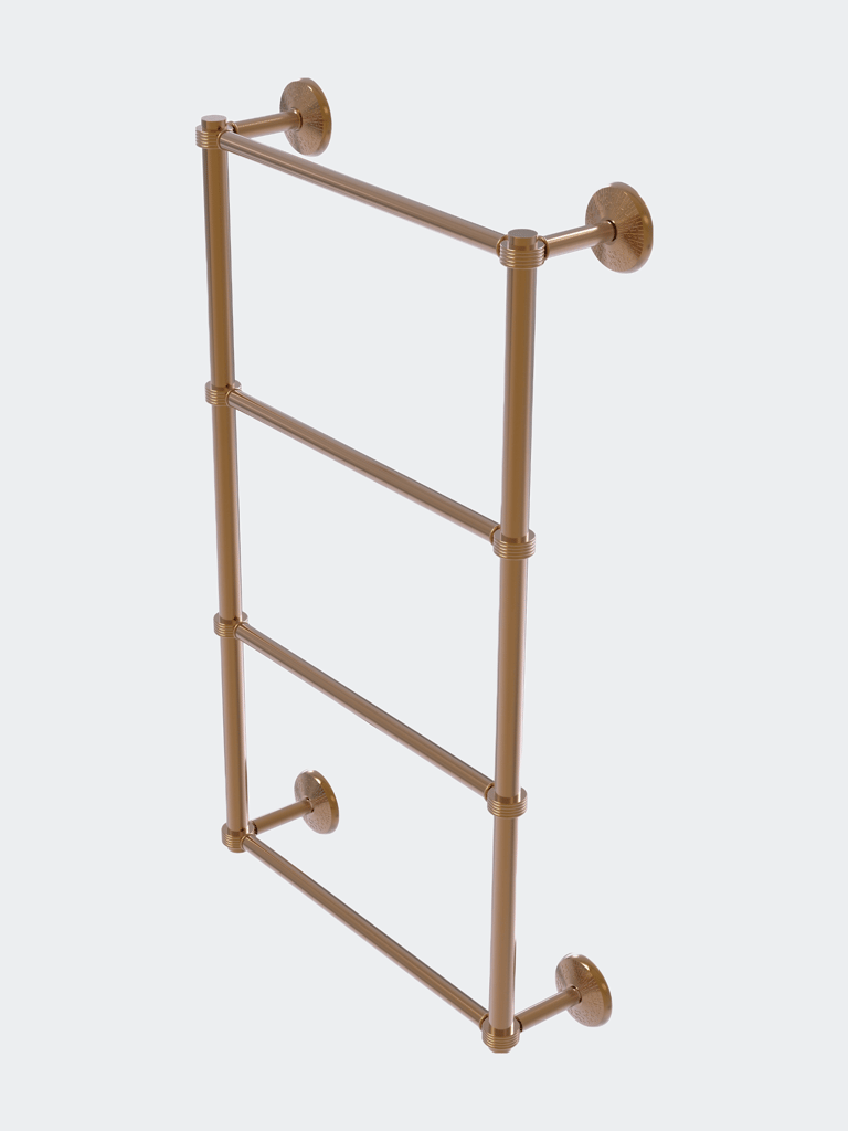 Monte Carlo Collection 4 Tier 24" Ladder Towel Bar with Grooved Detail - Brushed Bronze
