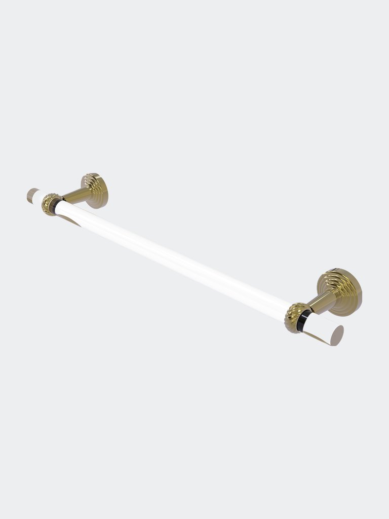 Pacific Beach Collection 18" Towel Bar With Twisted Accents - Unlacquered Brass