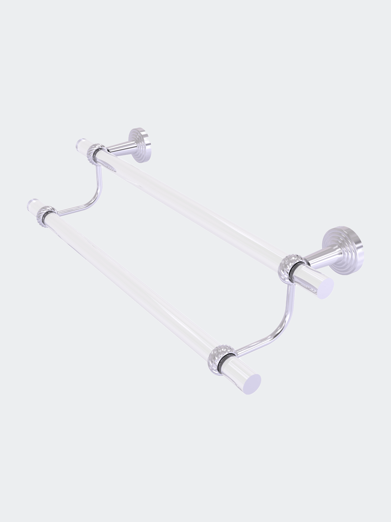 Pacific Beach Collection 30" Double Towel Bar with Twisted Accents - Satin Chrome