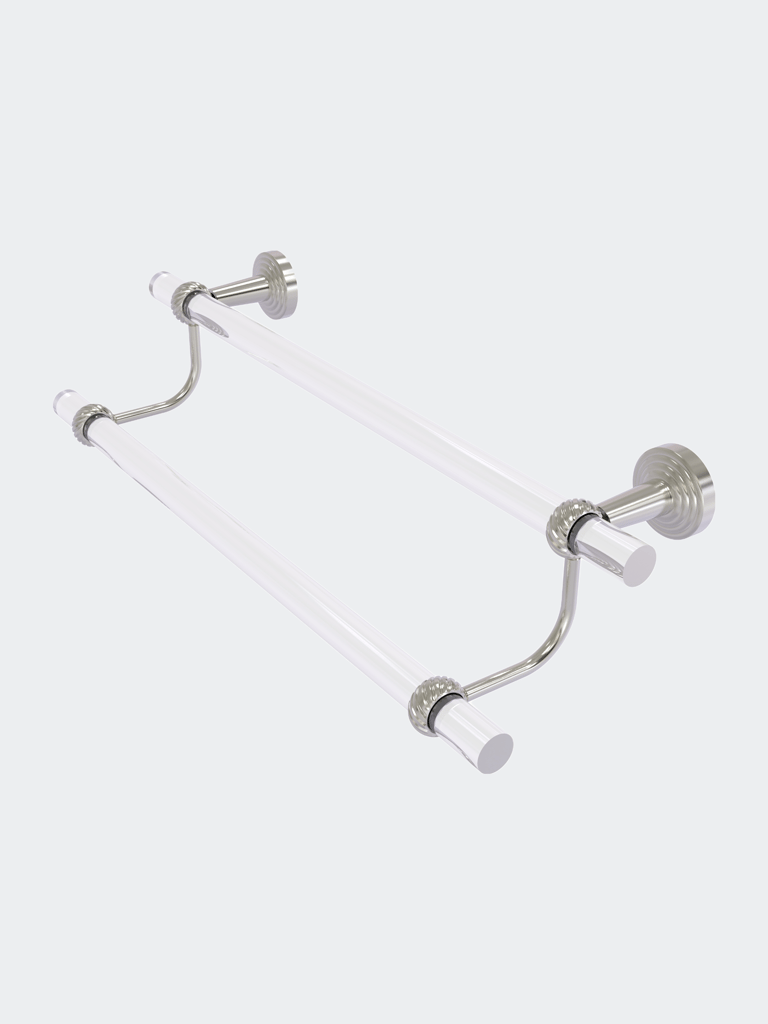 Pacific Beach Collection 30" Double Towel Bar with Twisted Accents - Satin Nickel