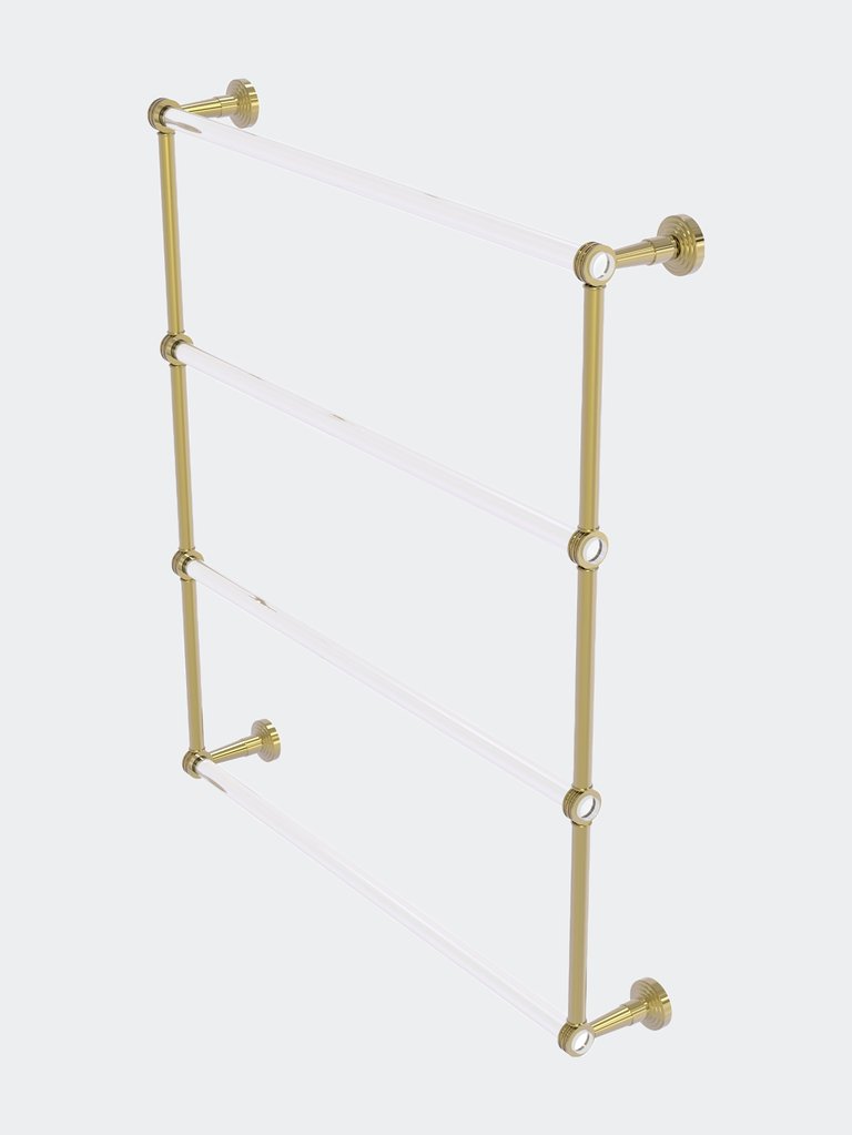 Pacific Beach Collection 4 Tier 30" Ladder Towel Bar With Dotted Accents - Unlacquered Brass