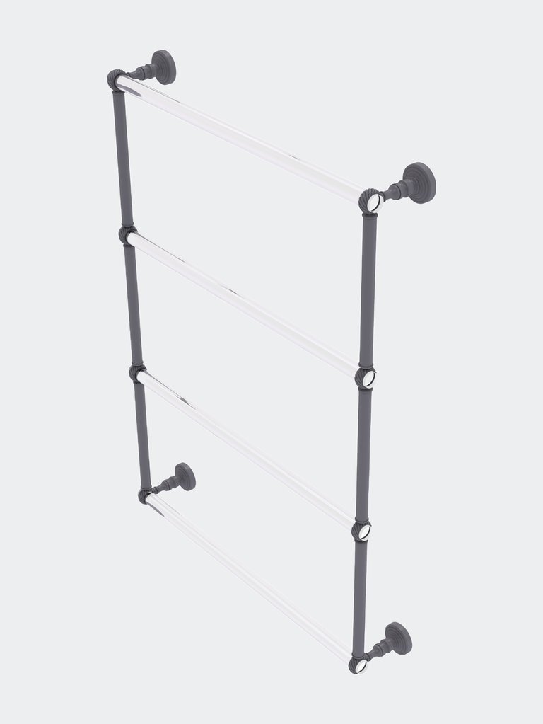 Pacific Grove Collection 4 Tier 24" Ladder Towel Bar With Twisted Accents - Matte Gray
