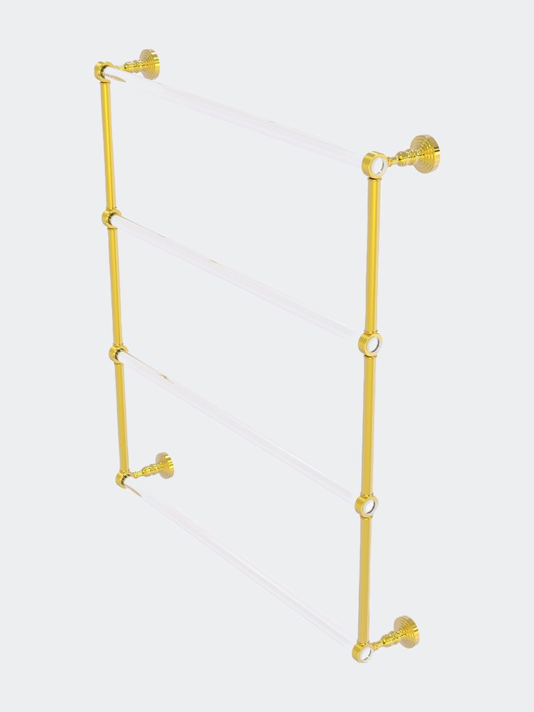 Pacific Grove Collection 4 Tier 30" Ladder Towel Bar With Grooved Accents - Polished Brass