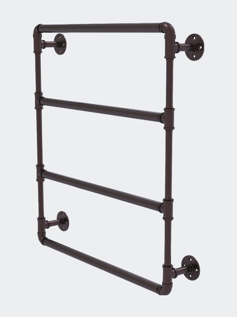 Pipeline Collection 24" Wall Mounted Ladder Towel Bar - Antique Bronze