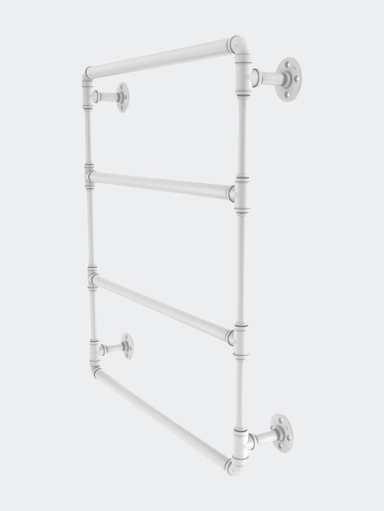 Pipeline Collection 24" Wall Mounted Ladder Towel Bar - Matte White