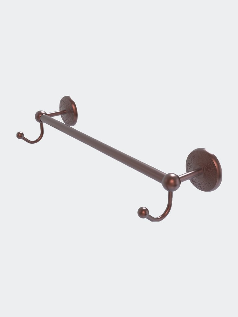 Prestige Monte Carlo Collection 18" Towel Bar with Integrated Hooks - Antique Copper