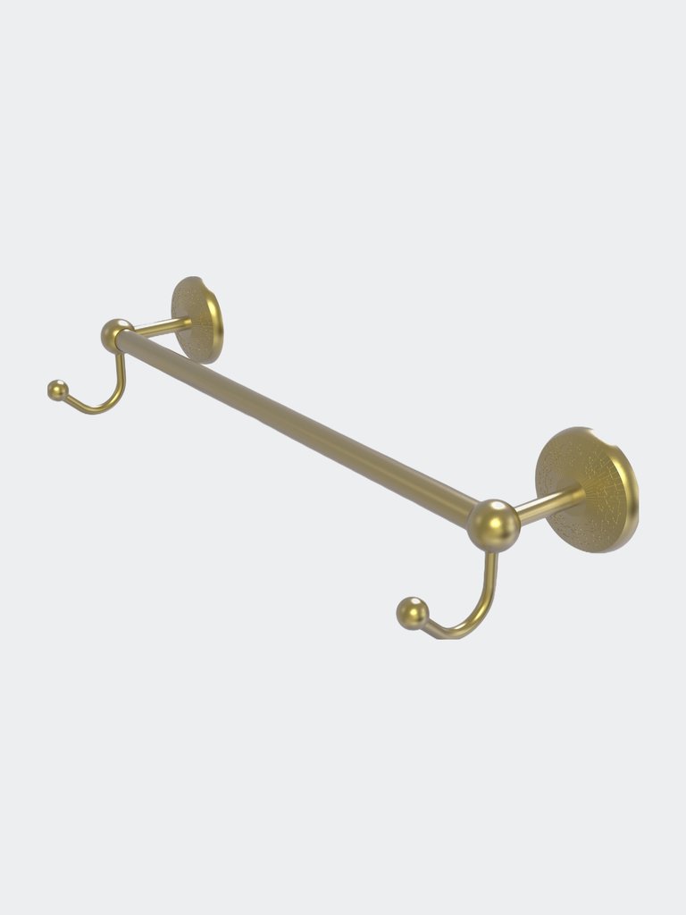 Prestige Monte Carlo Collection 18" Towel Bar with Integrated Hooks - Satin Brass