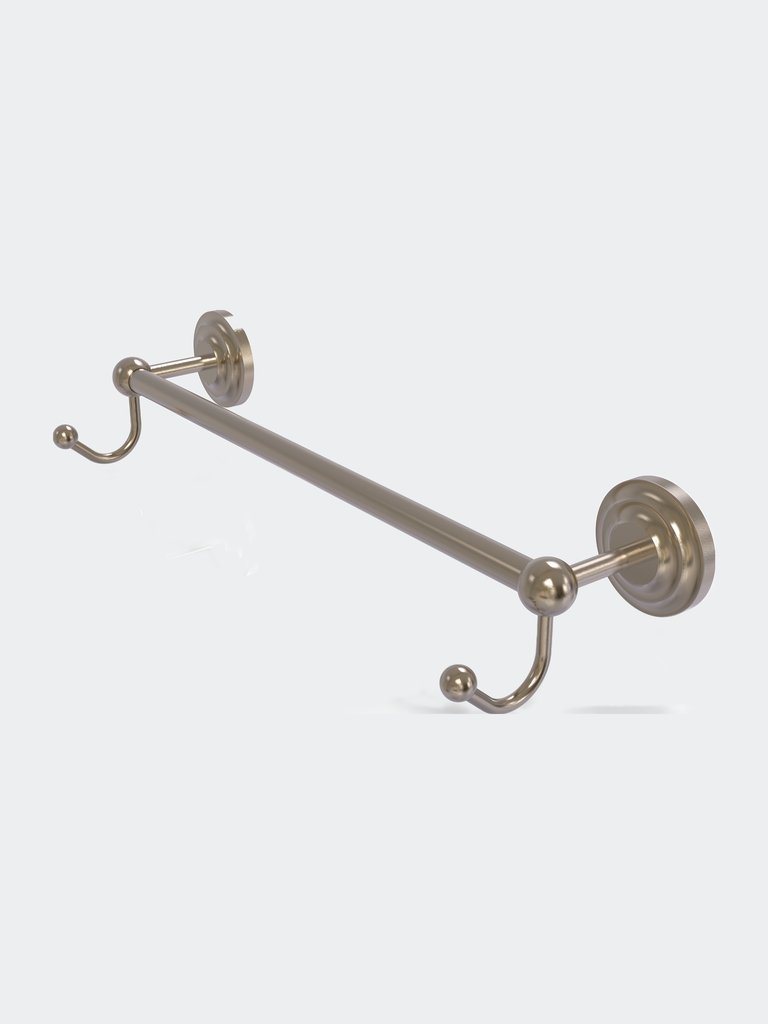 Prestige Que New Collection 24" Towel Bar With Integrated Hooks - Antique Pewter
