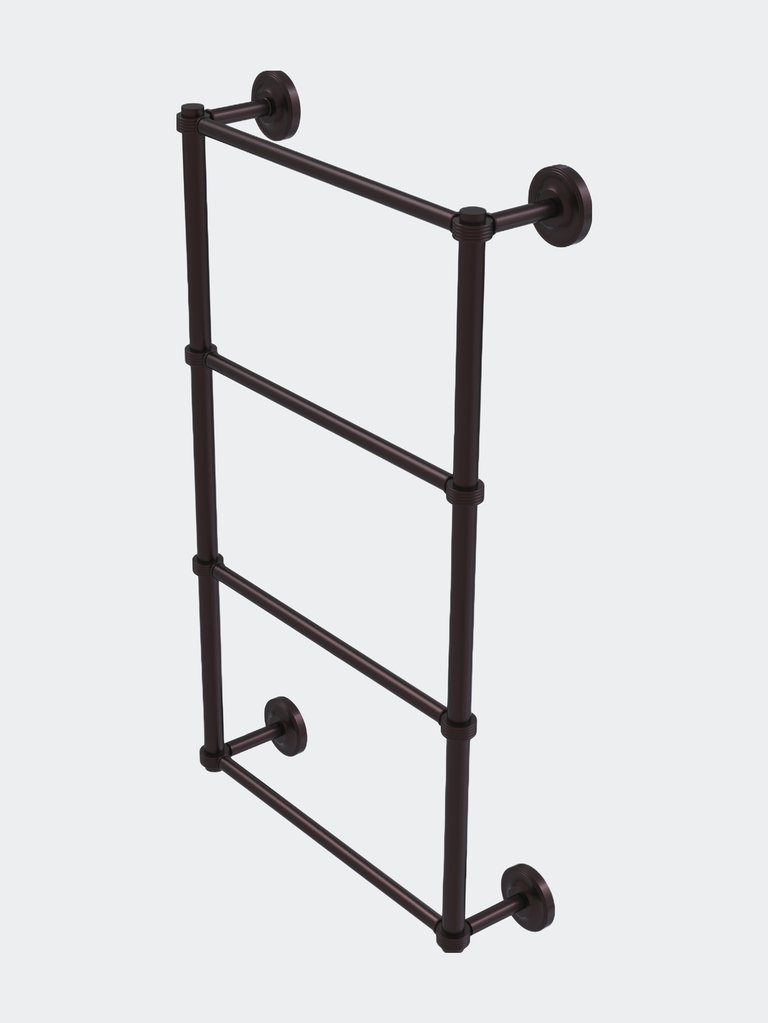 Prestige Regal Collection 4 Tier 24" Ladder Towel Bar with Grooved Detail - Antique Bronze