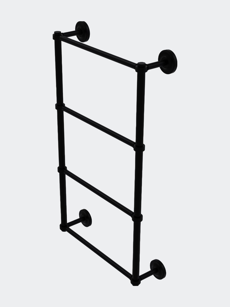 Prestige Regal Collection 4 Tier 24" Ladder Towel Bar with Grooved Detail - Matte Black