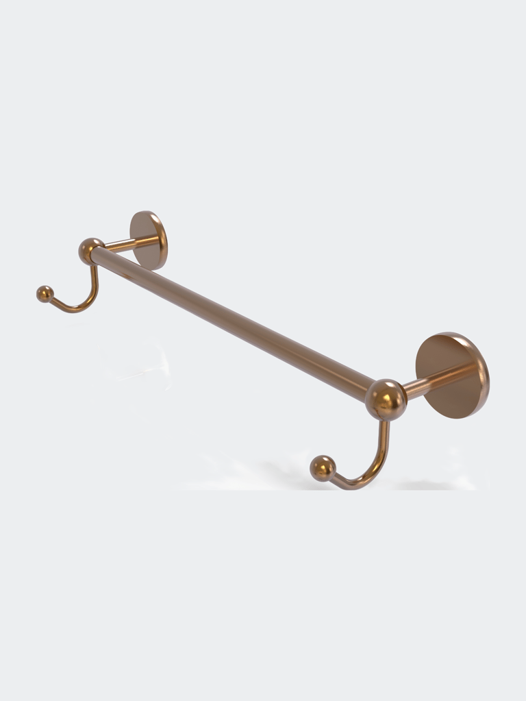 Prestige Skyline Collection 24 Inch Towel Bar With Integrated Hooks - Brushed Bronze