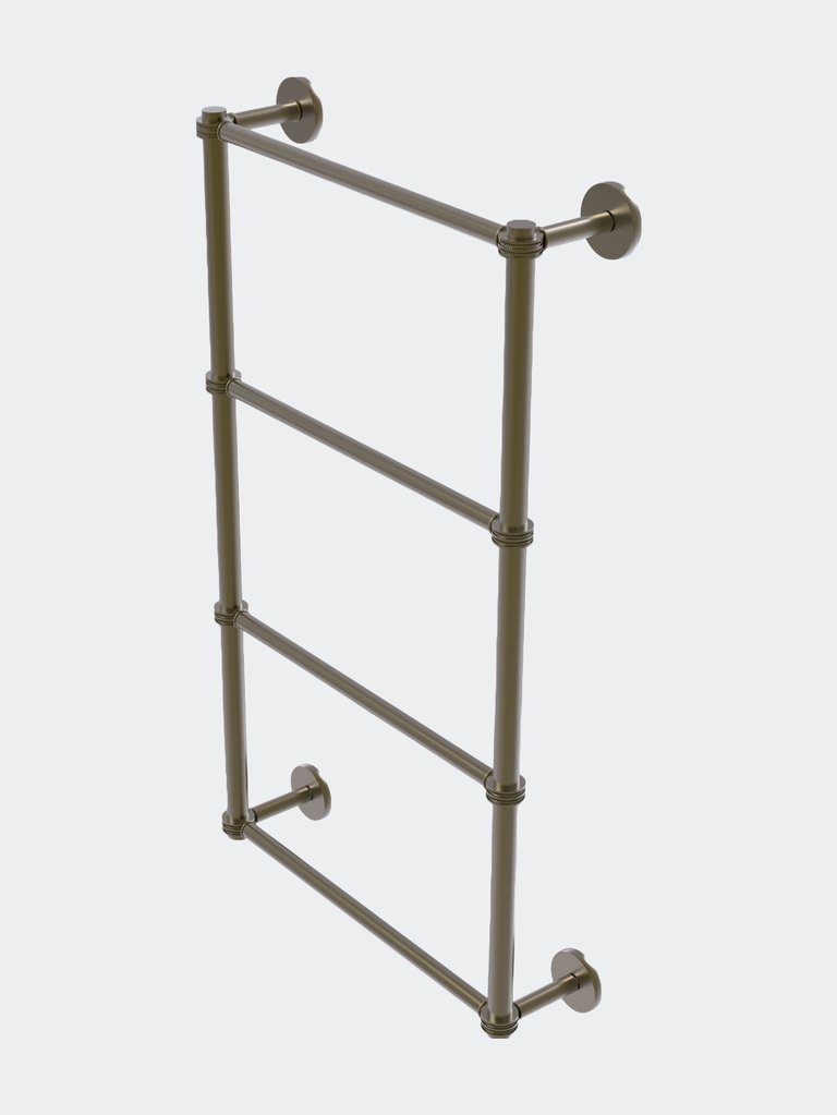 Prestige Skyline Collection 4 Tier 36" Ladder Towel Bar With Dotted Detail - Antique Brass
