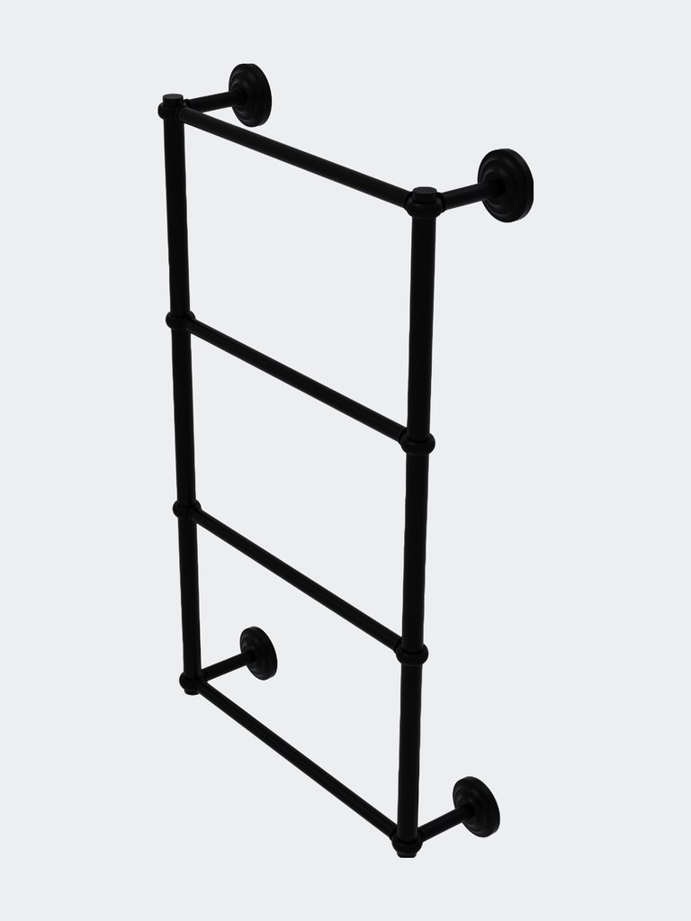 Que New Collection 4 Tier 36" Ladder Towel Bar With Twisted Detail - Matte Black