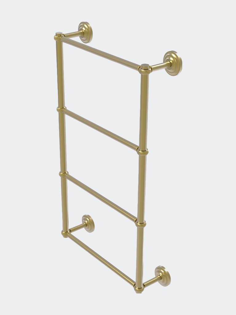 Que New Collection 4 Tier 36" Ladder Towel Bar With Twisted Detail - Satin Brass