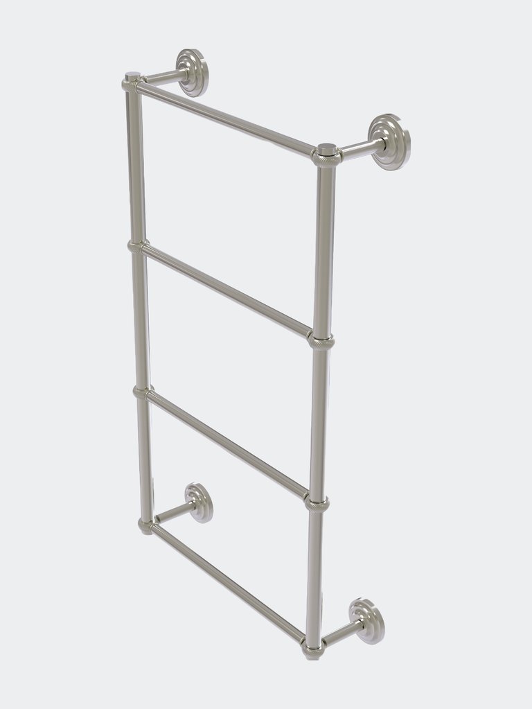 Que New Collection 4 Tier 36" Ladder Towel Bar With Twisted Detail - Satin Nickel