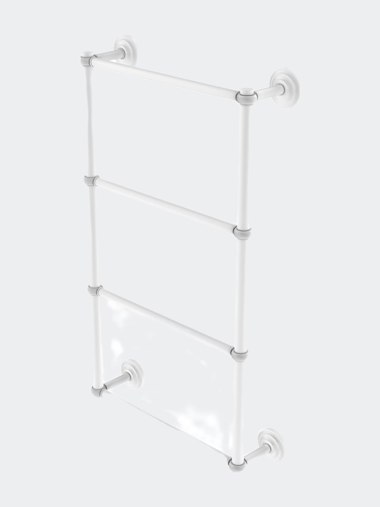 Que New Collection 4 Tier 36" Ladder Towel Bar With Twisted Detail - Matte White