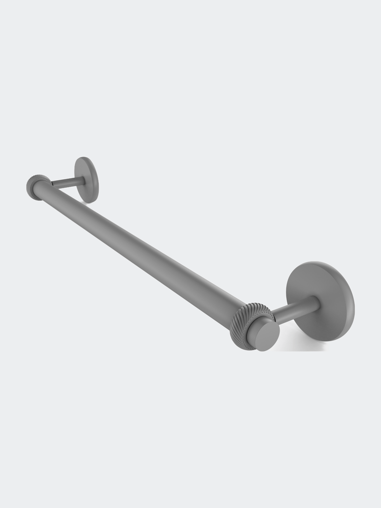 Satellite Orbit Two Collection 24" Towel Bar with Twist Detail - Matte Gray