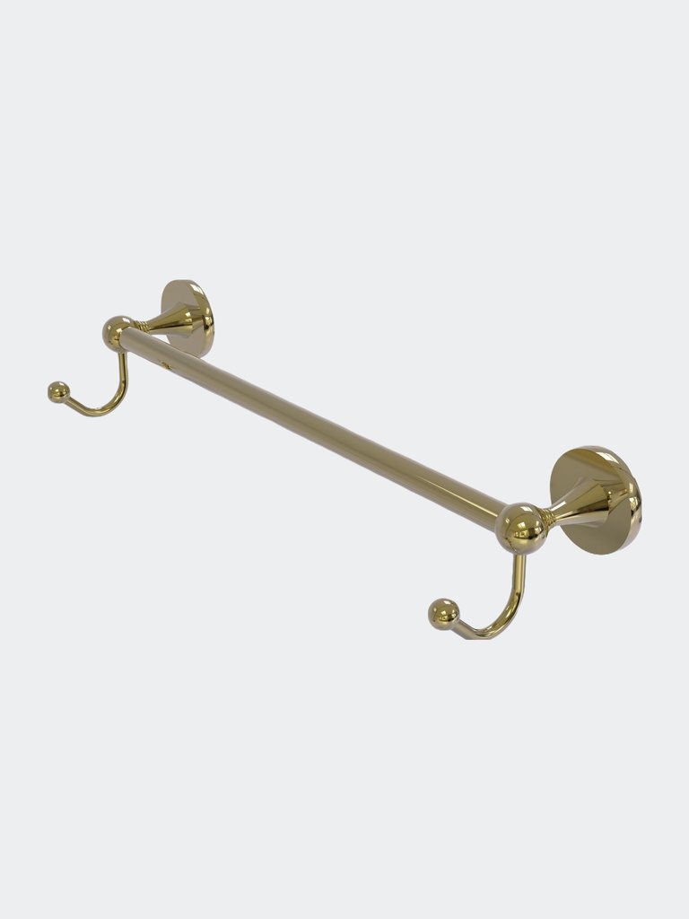 Shadwell Collection 24" Towel Bar With Integrated Hooks - Unlacquered Brass